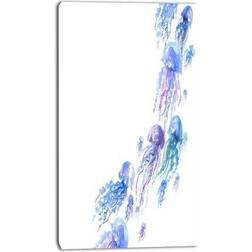 Design Art 'Moving Jellyfish Group' Painting Print on Wrapped Wall Decor