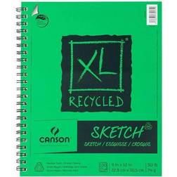 Canson xl recycled side spiral sketch paper pad 9"x12"-100 sheets -702-2412