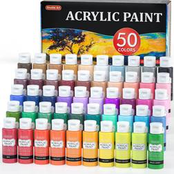 Shuttle Art Acrylfarben set 50 bunte acrylfarben in flaschen je 60ml hochpigmentiert wa