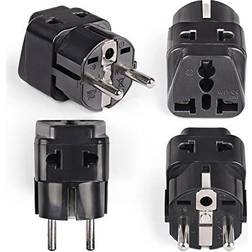 Orei European adapter plug, travel adaptor for europe schuko countries 2 in 1