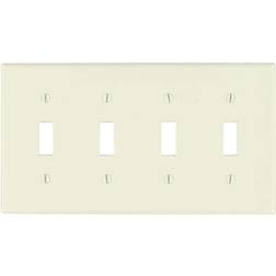 Leviton Almond 4-Gang Toggle Wall Plate 1-Pack Light Almond