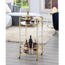 Convenience Concepts Royal Crest 2 Tier Acrylic Cart Small Table