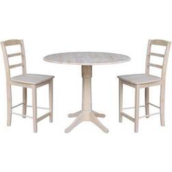 International Concepts and Beige 36-Inch Round Dining Table