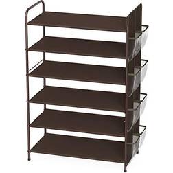 Simple Houseware 6-Tier Storage Organizer with Side Hanging Bag Bronze Shoe Rack
