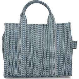 Marc Jacobs The Medium Denim-Jacquard Tote Bag Blue