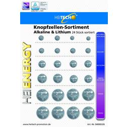 Heitech knopfzellen-sortiment 'alkaline & lithium' 24 stück