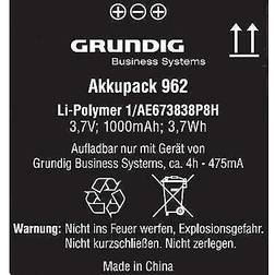Grundig Li-Ion 1000 mAh Lithium-Ion Diktafon Sort Digta 7 GCM9620