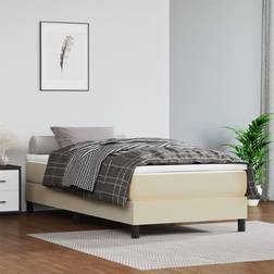 vidaXL Creme 90x200x20 cm Kunstleder Taschenfederkernmatratze