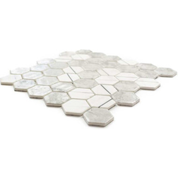 The Tile Life Eterna Big Hex 12x12 Recycled Glass Mosaic Tile