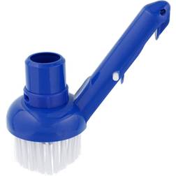 Swimming pool corner vacuum brush with adjustable vacuum ring connects to stan