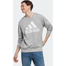 Adidas Essentials French Terry Big Logo Sweatshirt - Medium Grey Heather/White