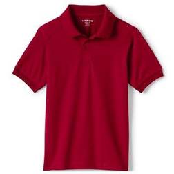 Lands' End Kid's School Uniform Short Sleeve Rapid Dry Polo Shirt - Red