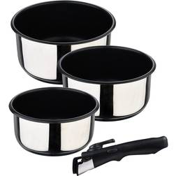 Bergner Set Casseroles Argenté Acier inoxydable Batterie de cuisine avec couvercle