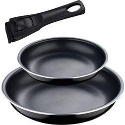 Bergner Set 2 Sartenes Aluminio Inducción 22 y 26 cm + Mango Juego de utensilios de cocina