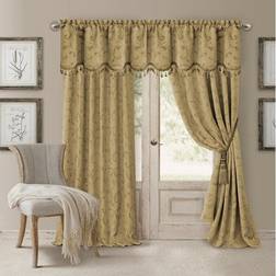 Elrene Mia Jacquard Scroll Blackout Window Curtain 52 x 95