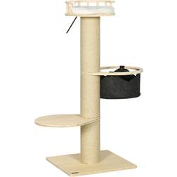 Pawhut Klösträd Med Hängmatta 114 cm Beige