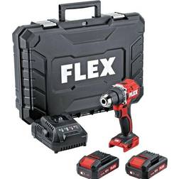 Flex Perceuse-visseuse sans fil compacte à 2 vitesses 18V Set coffret 2 batterie 2.5Ah 1 Chargeur 519049