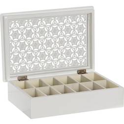 Dkd Home Decor Box klockor 29 20 Glas Vit Elfenben Trä MDF Förvaringslåda