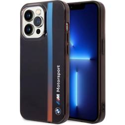 BMW tricolor tpu case mit metall-logo für iphone 14 pro 6,1" black