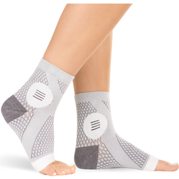 BraceAbility Neuropathy Socks Compression Open Toe Foot Pain Relief Sleeves for Diabetic, Peripheral, Nerve Treatment M Gray M