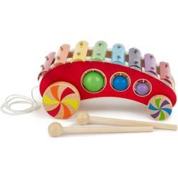 Bieco Kinder xylophon zum nachziehen musikinstrumente baby musikspielzeug glockenspiel