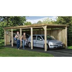 Weka Holzbau, Carport + Garage, Flachdach-Einzelcarport 617 Gr.3 (Gebäudefläche )