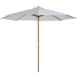 OutSunny Parasoll Tre 300 cm Bambus Kremhvit