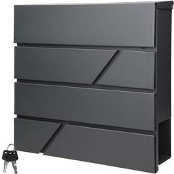ECD Germany Modern Design Brevlåda Med Tidningsfack 37x11x37 cm