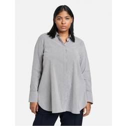 SAMOON Gestreifte Longbluse Blau