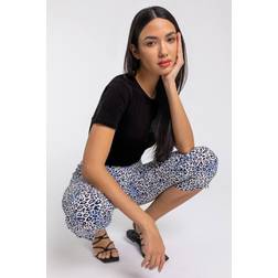 Roman Leopard Print Cropped Stretch Trouser