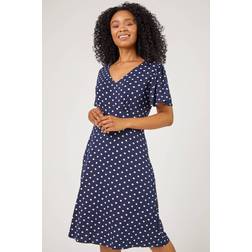 Roman Petite Spot Print Stretch Jersey Dress