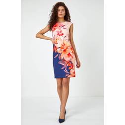 Roman Floral Premium Stretch Shift Dress