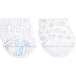 Aden + Anais White Organic Cotton Burpy Bibs 2 Pack One Size