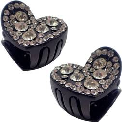 Accessories 2Pc Rhinestone Heart Claw Clips