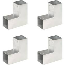 vidaXL Post Connectors 4 pcs L Shape 81 x 81 mm