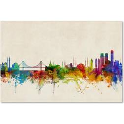 Trademark Fine Art 'Istanbul Turkey Skyline' Graphic Print on Wrapped Wall Decor