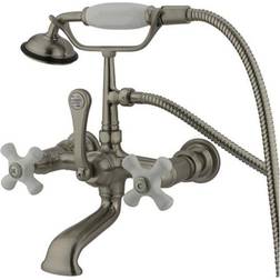 Kingston Brass Cc559T8 Clawfoot Tub Filler With Hand Shower Brushed Nickel