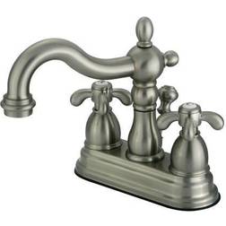 Kingston Brass KS1608TX 4 in Centerset Bathroom Faucet Brushed Nicke Nickel, Grey