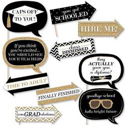 Funny gold tassel worth the hassle graduation photo booth props kit 10 pc