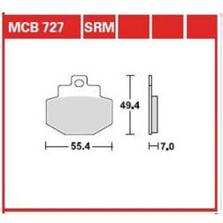 TRW Lucas Bremsbeläge organisch MCB727 55,4x49,4x7mm