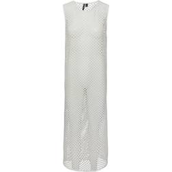 Pieces Pcmocca Sl O-Neck Ancle Dress Bright White