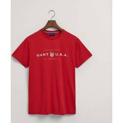 Gant D1. BANNER SHIELD SS T-SHIRT Rød