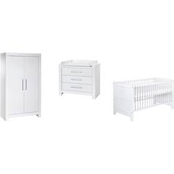 Schardt 3-tlg. Babyzimmer-Set Nordic White 2-türig 189 T