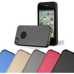 Cadorabo METALLIC BLACK Case for Apple iPhone 4 iPhone 4S case cover