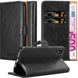 Cadorabo Funda Libro para Apple iPhone XS MAX en NEGRO GRAFITO Cubierta Proteccion con Cierre Magnetico, Tarjetero y Funcion de Suporte Etui Case Cover Carcasa