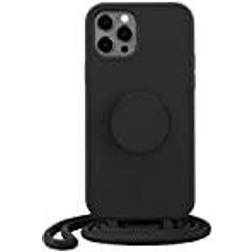 Popsockets x Just Elegance Fodral till iPhone 12/12 Pro med avtagbar flätat halsband och ett PopGrip med utbytbar PopTop Black