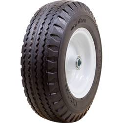 Marathon 4.10/3.50-6" Flat Free, Hand Truck All Purpose Utility Tire on Wheel, 3" Centered Hub, 3/4" Bearings