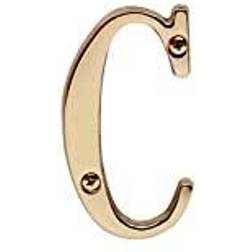 Solid Bright Brass Letter "C" House Letters