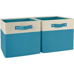 Kids 2pc 10.5in Two-Tone Folding Storage Bin Set