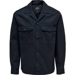 Only & Sons Loose Fit Resort Collar Shirt - Blue/Dark Navy